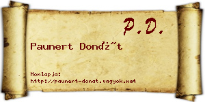 Paunert Donát névjegykártya